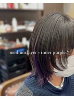 ヘアーアンドエステ サニープレイス(Hair&Esthe Sunny Place)&nbsp;レイヤー×インナーパープル