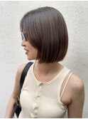 20代30代ミニボブココアブラウン小顔美肌ストレート丸み