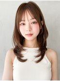 モテ髪前髪愛され外ハネボブイメチェン薄めバングくびれヘア