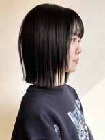 モリオフロムロンドン 松戸店(Morio from London)&nbsp;【モリオ松戸　石山】黒髪ボブ切りっぱなしボブフェイスレイヤー