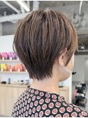 ふんわり小顔効果ショートヘア☆ベージュカラー
