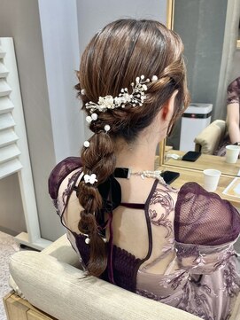 オーセンヘア(AUTHEN.HAIR) お呼ばれヘアセット　編みおろしヘア