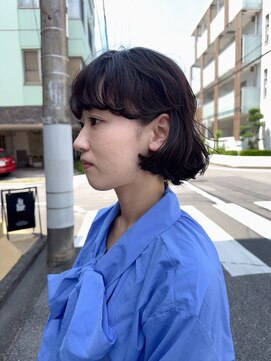 フィット ヒュー 千葉(fit hue) ミルクティーブロンド/ダークブルー/デジタルパーマ/千葉駅