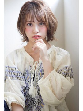 マリアバイアフロート(Maria by AFLOAT) 【添田】シースルー斜めバング大人かわいいひし形ミニマムボブ