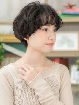 カバーヘア ブリス 川口(COVER HAIR bliss) 黒髪刈り上げ女子くせ毛風マッシュショートa川口20代30代40代