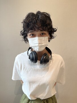 スタイル 茅ケ崎(STYLE) 【ハクラ】ボブパーマ ウェーブパーマ 重めバング 黒髪パーマ