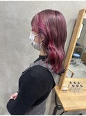裾カラー/バングカラー/ポイントカラー/ピンク/ブラック
