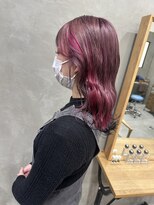 if 裾カラー/バングカラー/ポイントカラー/ピンク/ブラック