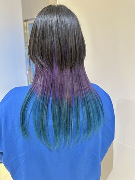 ニコ(NICO by KENJE) ウルフ/インナーカラー/ラベンダー/ブルー