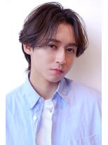 ハバナ 渋谷(HAVANA)&nbsp;メンズ波巻きセンターパート韓国風黒髪ツーブロックマッシュ