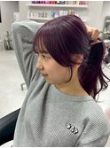 14792黒髪アッシュブラックレイヤーカット韓国風巻きワンカール