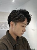 吉田丞/センターパート/かき上げヘア