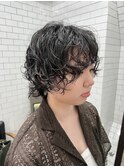 顔周りレイヤー×マッシュ×パーマ