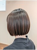 丸みボブ　ストレートボブ