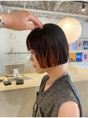 デザインカラーコントラストハイライト切りっぱなしカット