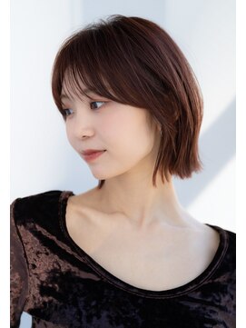 エインアンリー 表参道(AIN.ANLY.) ソフトウルフ前髪ありベージュボブ 外はね【AIN.表参道】川原