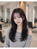 ネオリーブウリ 二子玉川店(Neolive uri)&nbsp;ミディアムヘア暗めカラーデザインカラーフェイスフレーミング