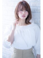 ヘアーアートシフォン 川口東口店(hair art chiffon) 3Dカラー&ジグザグバングのノットヘアでモードなミニマムボブ