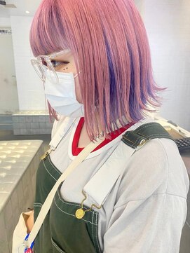 ゲーム 原宿店(GAME) ダブルカラーピンクベージュケアブリーチハイトーン髪質改善