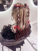 ハーフツインあみたらし/梅田ヘアセット