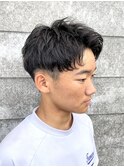 メンズショートアップバングツイストスパイラルパーマ