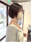 【Look at】20代30代40代丸みショートボブピンクブラウン
