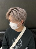 【ホワイトグレージュ×マッシュウルフ】
