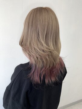 アオアクア バイ グルグル 小岩店(ao akua by GULGUL) .pink&black end color. 艶カラー/小岩