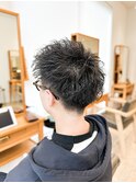 【メンズ★大名】アップバングスタイル×パーマ×刈り上げ