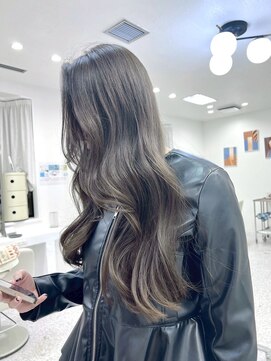 ユイマァル 岡山店(YUIMARL) 【韓国】ブリーチなしダブルカラー×オリーブベージュ