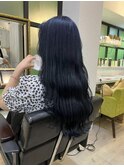 ブリーチ1回ネイビーカラー