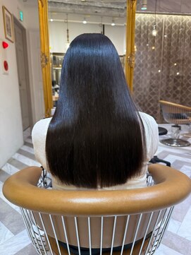 ロンドアベニール 北千住(Lond avenir) ブリーチなしチェリーブラウン髪質改善縮毛矯正酸性ストレート