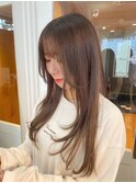 金沢八景ミルクティーベージュダブルカラー顔周りレイヤーカット