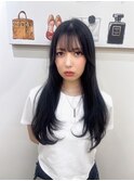 ロングレイヤー艶髪ブルーグレージュ