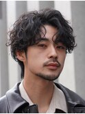 渋谷メンズパーマルーズパーマシャドウパーマッシュウルフゆるめ