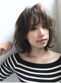 ナチュラルベージュ×ニュアンスバング