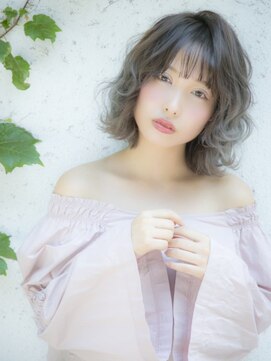 ロンドプランタン 恵比寿(Lond Printemps) シルバーグレージュ フレンチボブ 小顔ゆるふわウェーブ