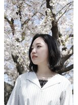 スリーヌーン(THREE noon)&nbsp;大人可愛い黒髪暗髪アッシュ小顔ミディ THREE 後藤裕祠