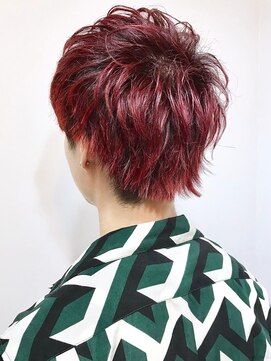 リリー シンジュク(Lilly) 【Lilly新宿】#ツーブロ#マッシュウルフ#レッド