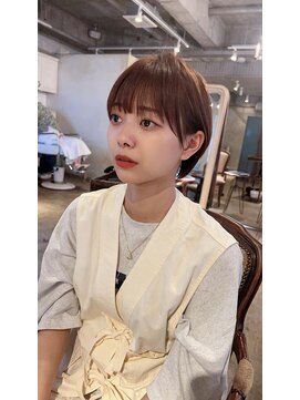 髪質改善と縮毛矯正の専門店 サンティエ(scintiller) 大人綺麗な小顔襟足スッキリショートボブ　30代40代50代