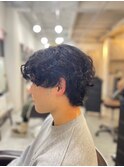 MEN’SHAIR アッシュブラックパーマヘア