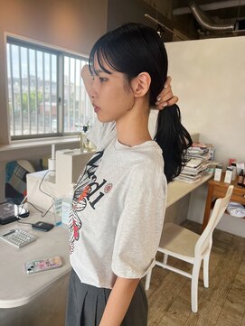 アスラン(ASLAN) 結んで可愛い顔周り/ネイビーカラー