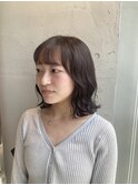 コテで巻いたみたいなボブパーマ