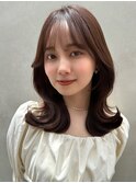 チョコレートブラウンくびれヘア 韓国ヘア【肥田亜沙美】