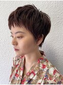 ベリーショート/バズカット/ショート/ザクザクバング/グレージュ
