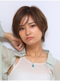 大人可愛いハンサムショート×ブラウンカラー骨格補正カット