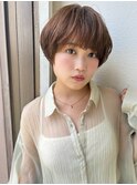 大人可愛い透明感◎ふんわり丸みショートボブ小顔艶髪p上尾