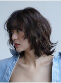 オリーブベージュ/ウェットヘア /レイヤーカット/大船