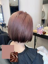 プリンプ トータルビューティ(PRIMP.total beauty)&nbsp;ルーツカラー エンドカラー ピンクベージュ　ブリーチありカラー