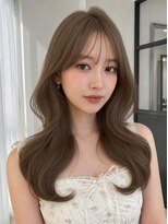 ユーフォリア 青山(Euphoria)&nbsp;ミルクティーベージュミディアムヘアラベンダーカラー薄め前髪◎